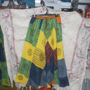 Boho Patchwork Maxi Skirt - Mixed Print Flowy Bohemian Long Skirt