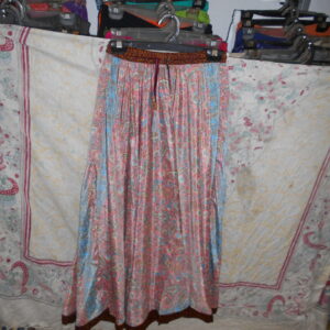 New Fade Blue and red Long Flower Skirt Multiple Stripes Multiple Layered Design